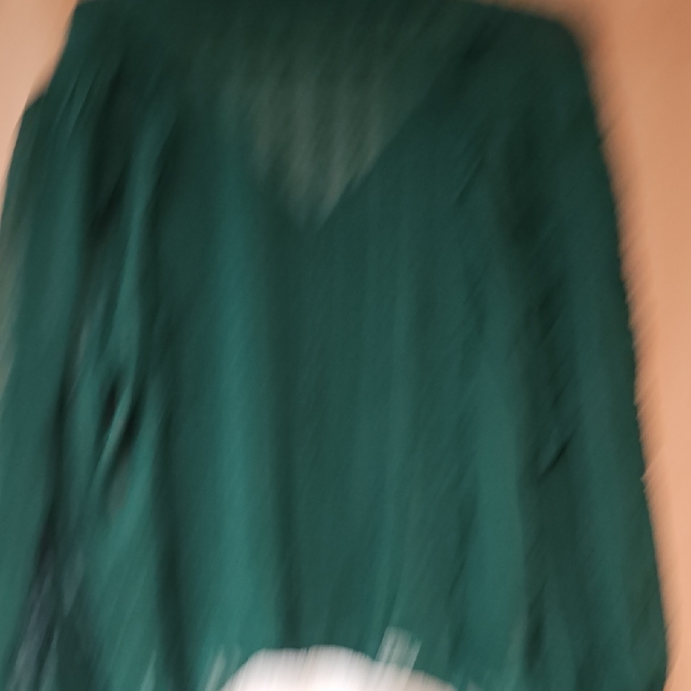 FARM Rio Emerald Ruffle Long Sleeve Blouse - Picture 7 of 11